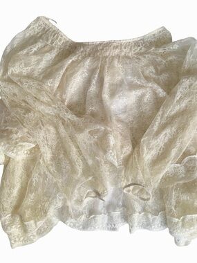 Free People NWT Goldie Knit Lace Off Shoulder Top Size S